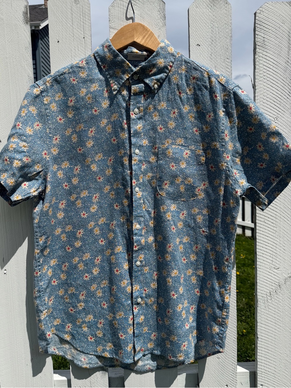 NWT - J. Crew - Men’s Blue Floral *100% Linen* Button-Up Shirt